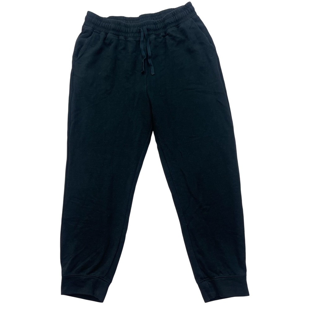Cabana‎ by Crown & Ivy Black French Terry Joggers Drawstring Sweatpants Large L